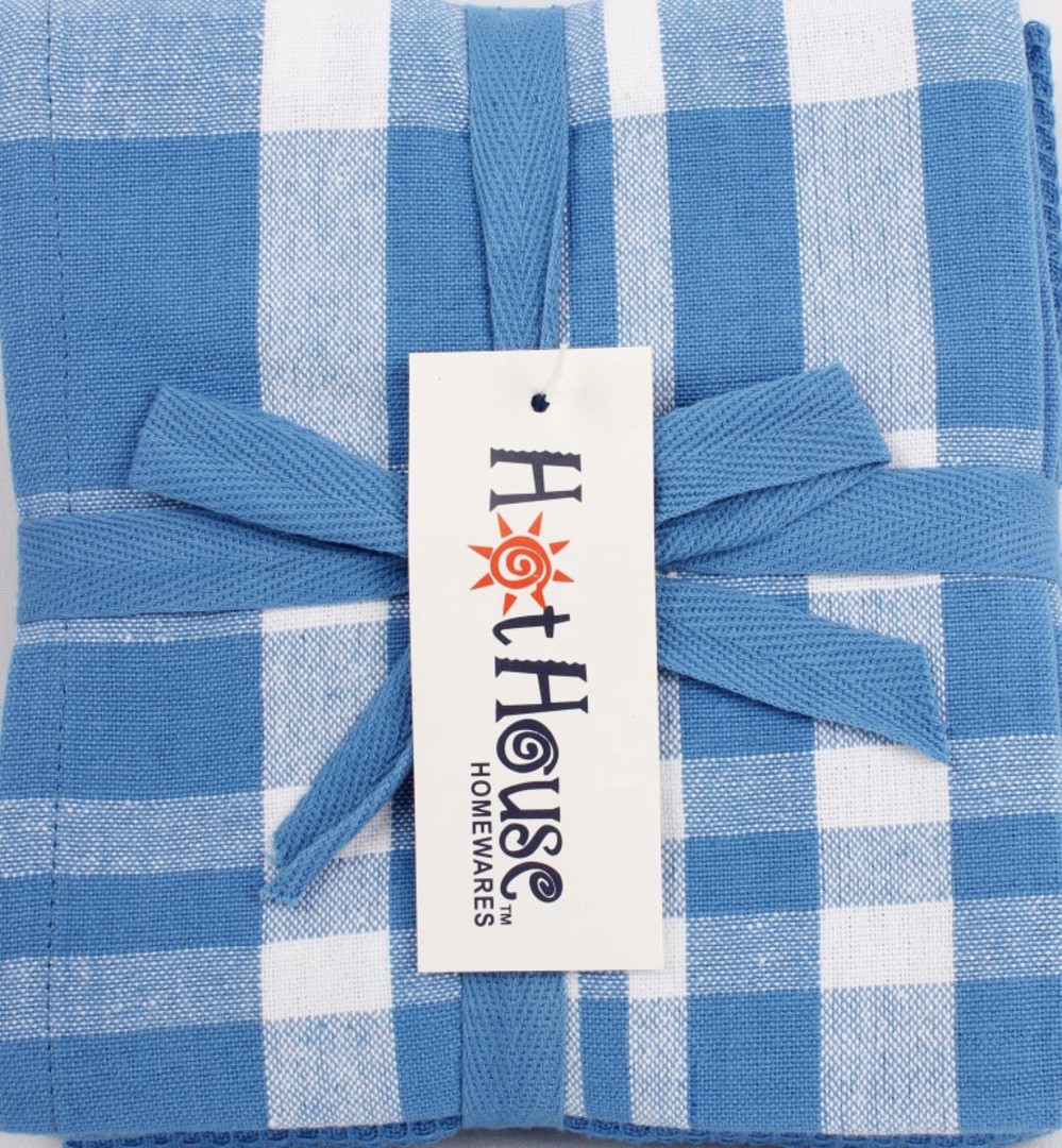 THREE PACK-Tea towel 'Newport' blue Code: T/T-NEW/3PK/BLU image 0